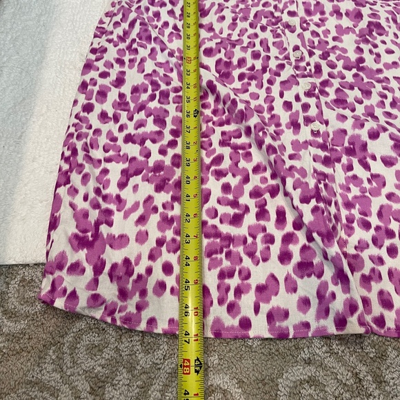 Who What Wear Midi Dress Women's M Linen Rayon Puff Sleeve Button Front - Picture 14 of 14